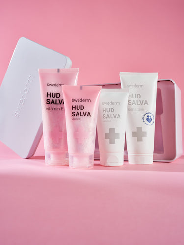Zestaw maści Hudsalva w eleganckiej puszce - kremy do rąk i stóp - Hudsalva vit. E + Hudsalva sensitive Zestaw maści Hudsalva w eleganckiej puszce - kremy do rąk i stóp - Hudsalva vit. E + Hudsalva sensitive