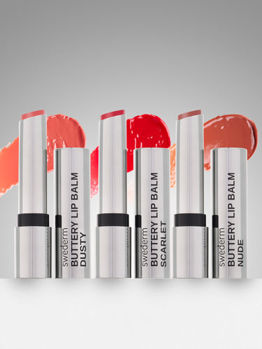 BUTTERY LIP BALM SCARLET+NUDE+DUSTY – zestaw masełek do ust BUTTERY LIP BALM SCARLET+NUDE+DUSTY – zestaw masełek do ust
