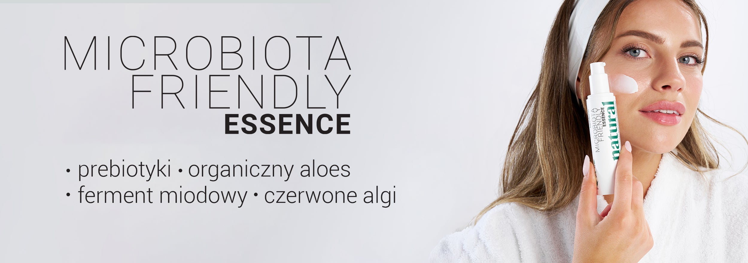 MICROBIOTA FRIENDLY ESSENCE - ESENCJA DO TWARZY: prebiotyki, organiczny aloes, ferment miodowy, czerwone algi