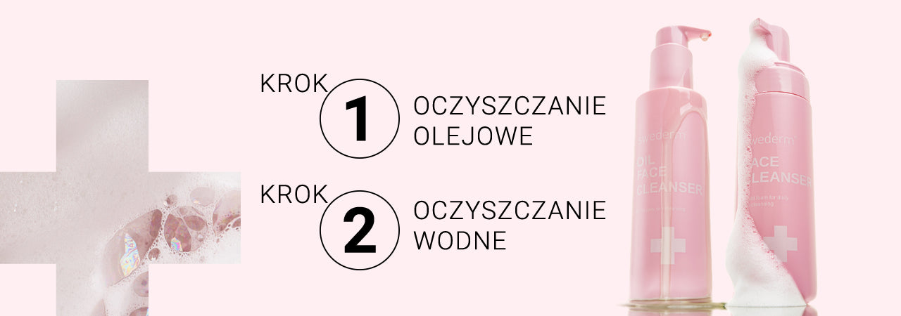 zesatw Dwa Etapy Oczyszczania: krok 1 OIL FACE CLEANSER - oczyszczanie olejowe, krok 2 FACE CLEANSER - oczyszczanie wodne